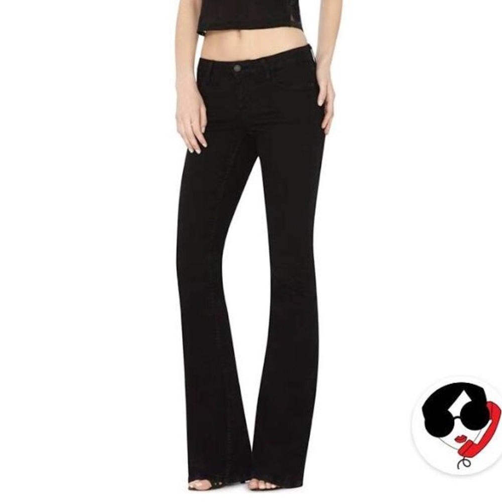 Alice+Olivia Stretch Jeans Black Bell Bottom